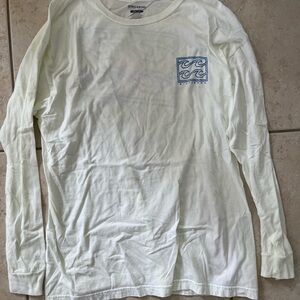 White Long Sleeve Shirt with Blue Logo